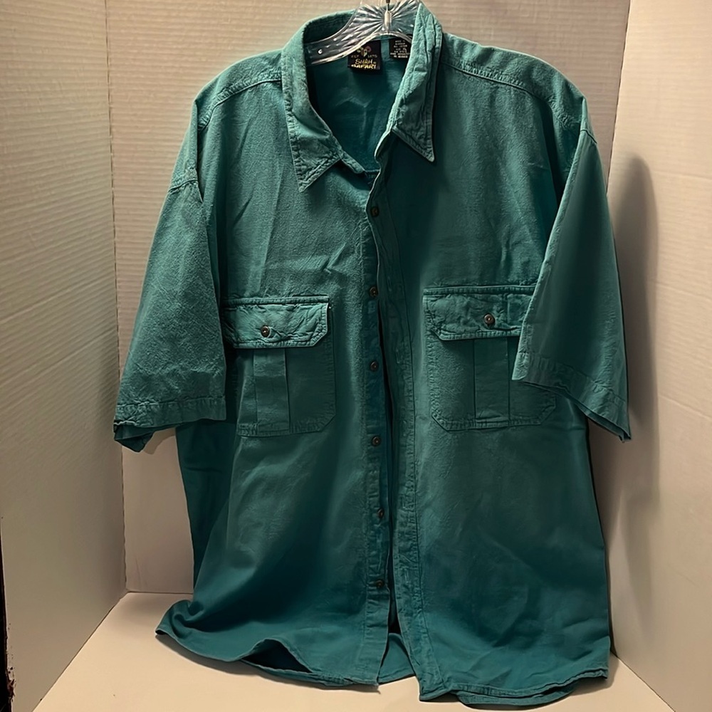 Shah safari Teal XL button down shirt sku:B1